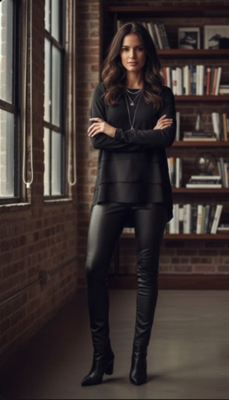 Elie Tahari Black Silk Blend Layered Long Sleeve Top - Size Small